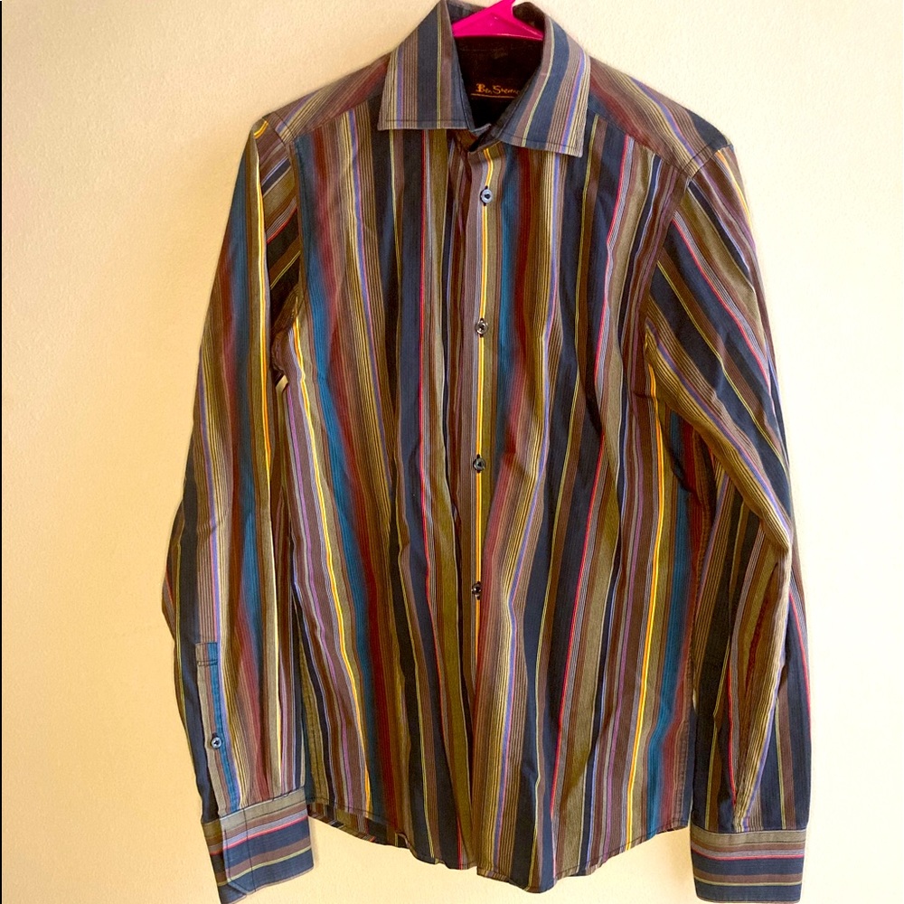 Men's Struped Multicolor Button Down